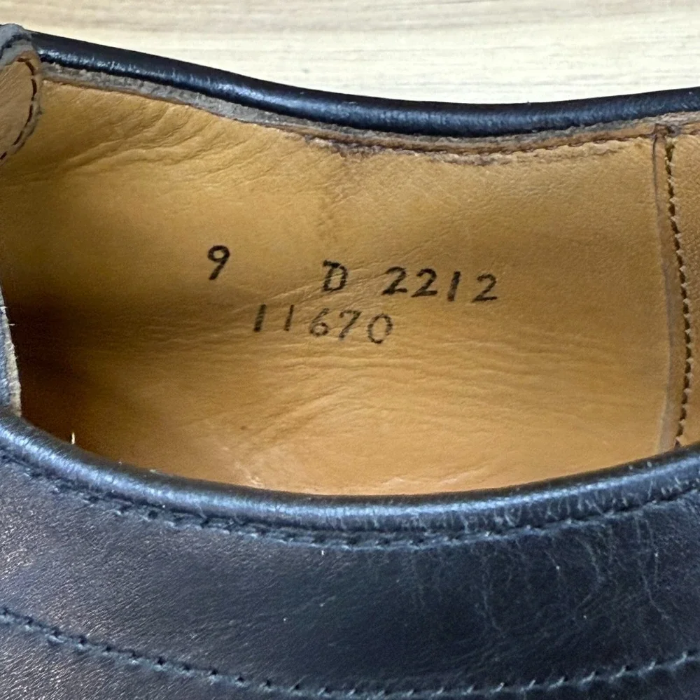 Allen Edmonds Mens Shoes 9 D Warren Black Leather Dress Oxfords Shoes